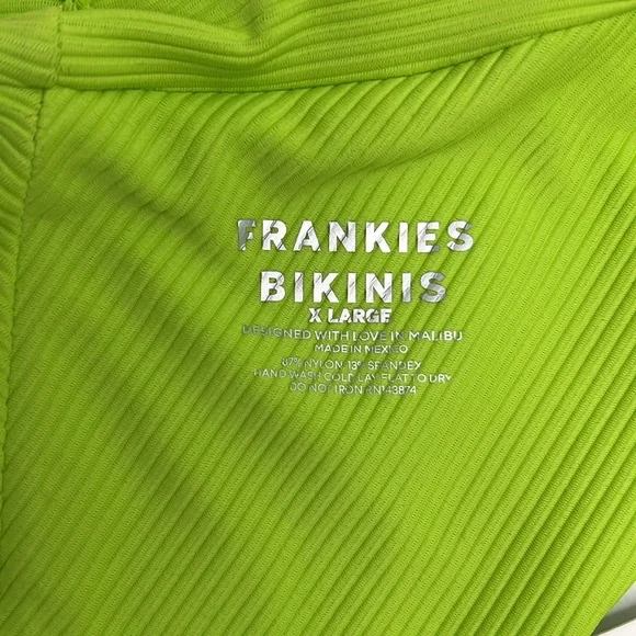 NWT Frankie’s Bikinis Gavin Ribbed bikini set XL neon green - Picture 16 of 16